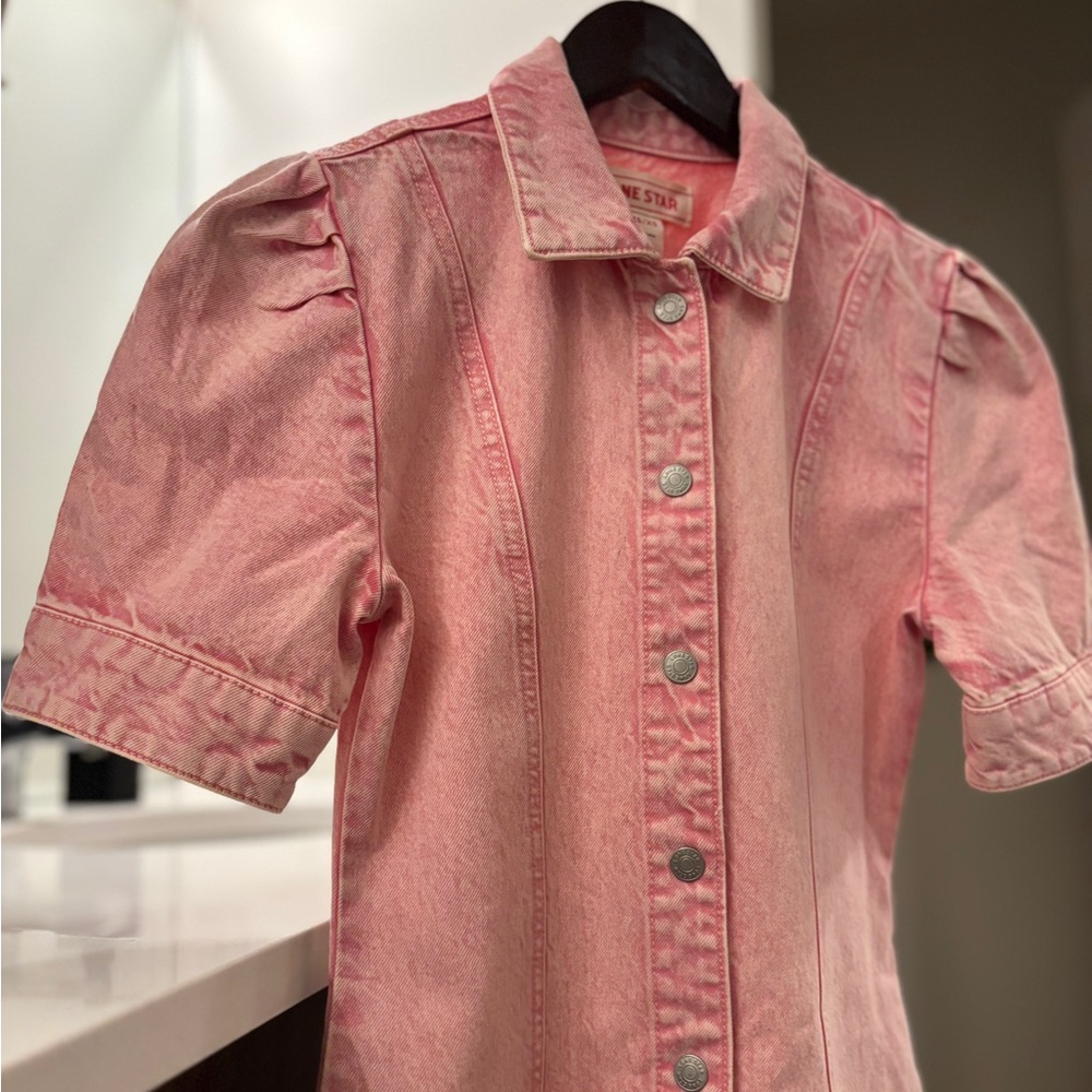 Washed-Pink Lone Star Denim Dress